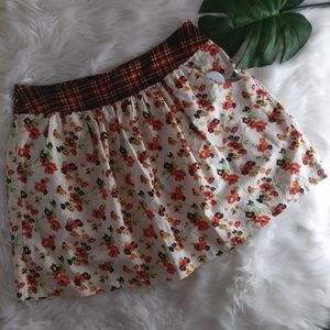 3/25$ Handmade floral plaid pocket mini skirt zip